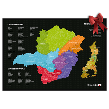 Scratch Map of Minas Gerais | Unlocked | 82 x 60 centimeters 