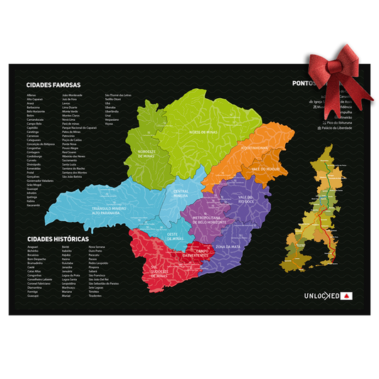 Scratch Map of Minas Gerais | Unlocked | 82 x 60 centimeters 