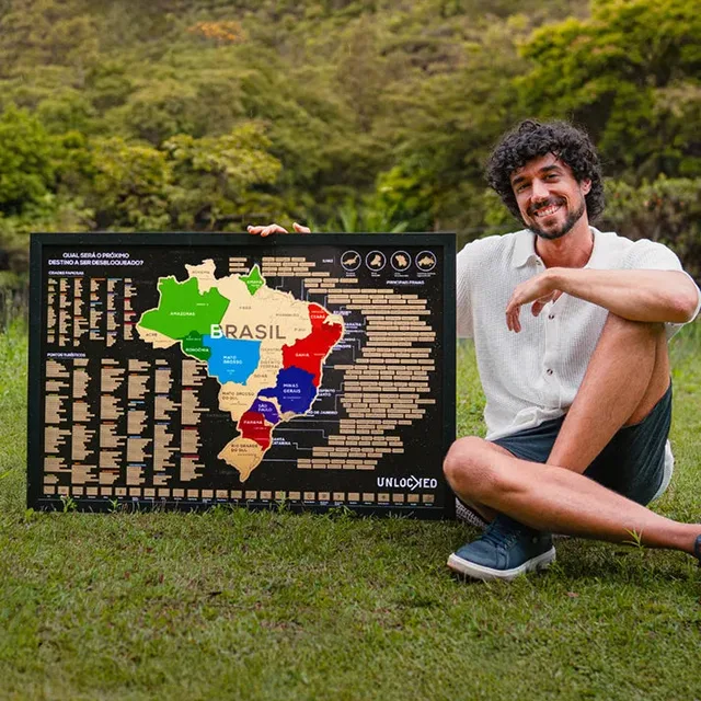 Mapa do Brasil de Raspar | Unlocked — Grande 94x60 cm