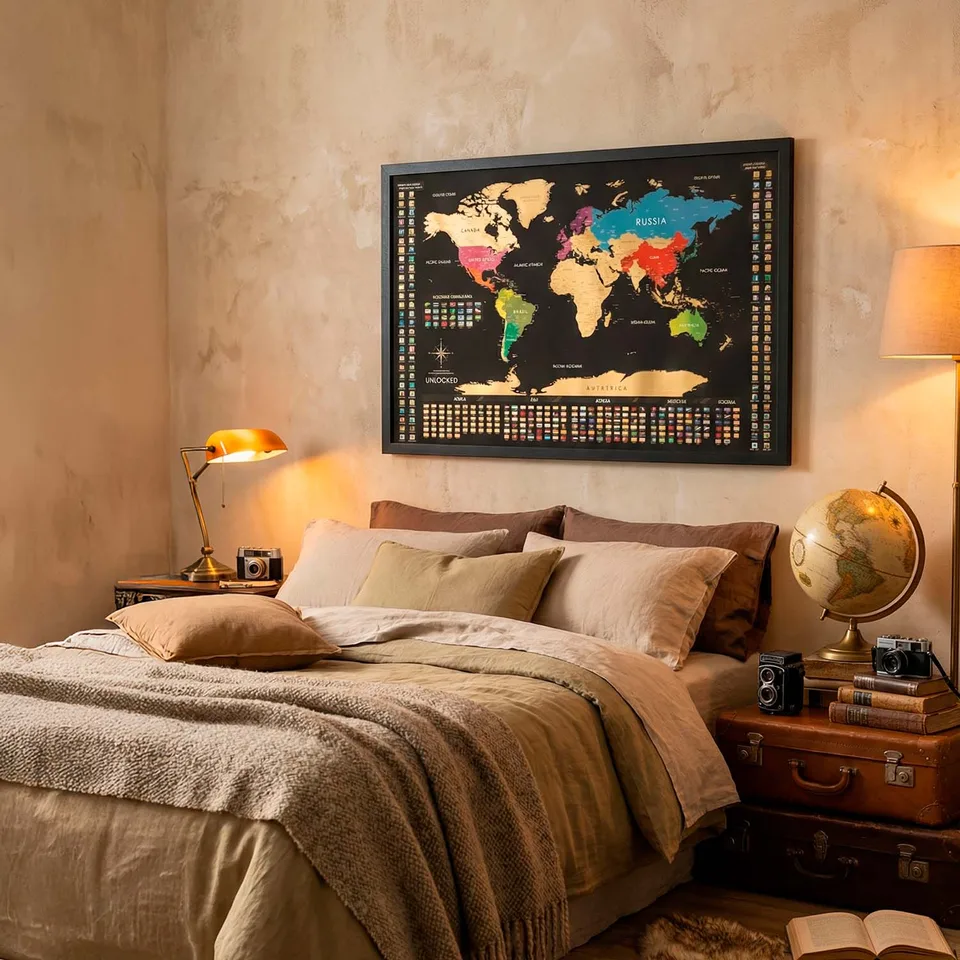 Mapa Mundi de Raspar | Unlocked — Grande 94x60 cm