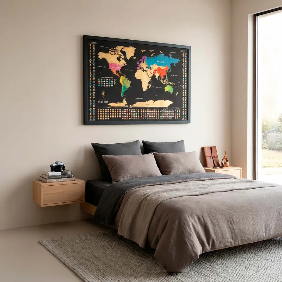 Mapa Mundi de Raspar | Unlocked — Grande 94x60 cm