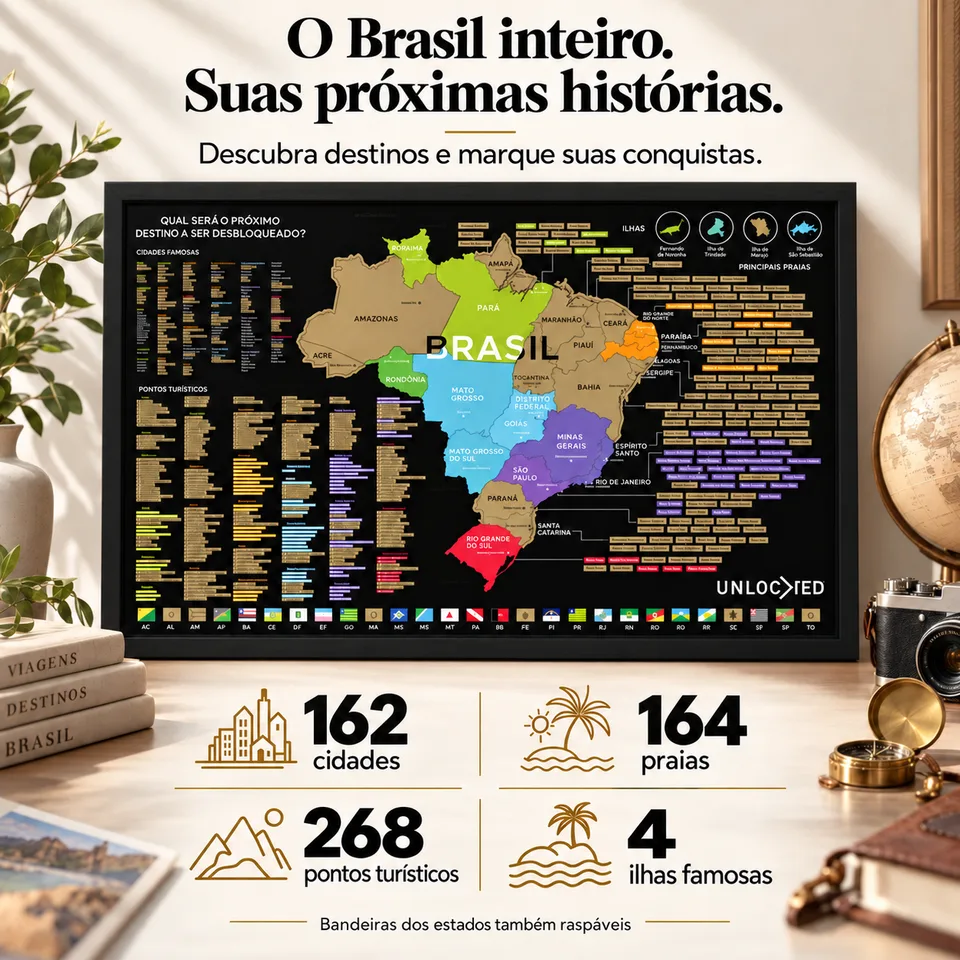 Mapa do Brasil de Raspar — Grande 94 × 60 cm — foto 6