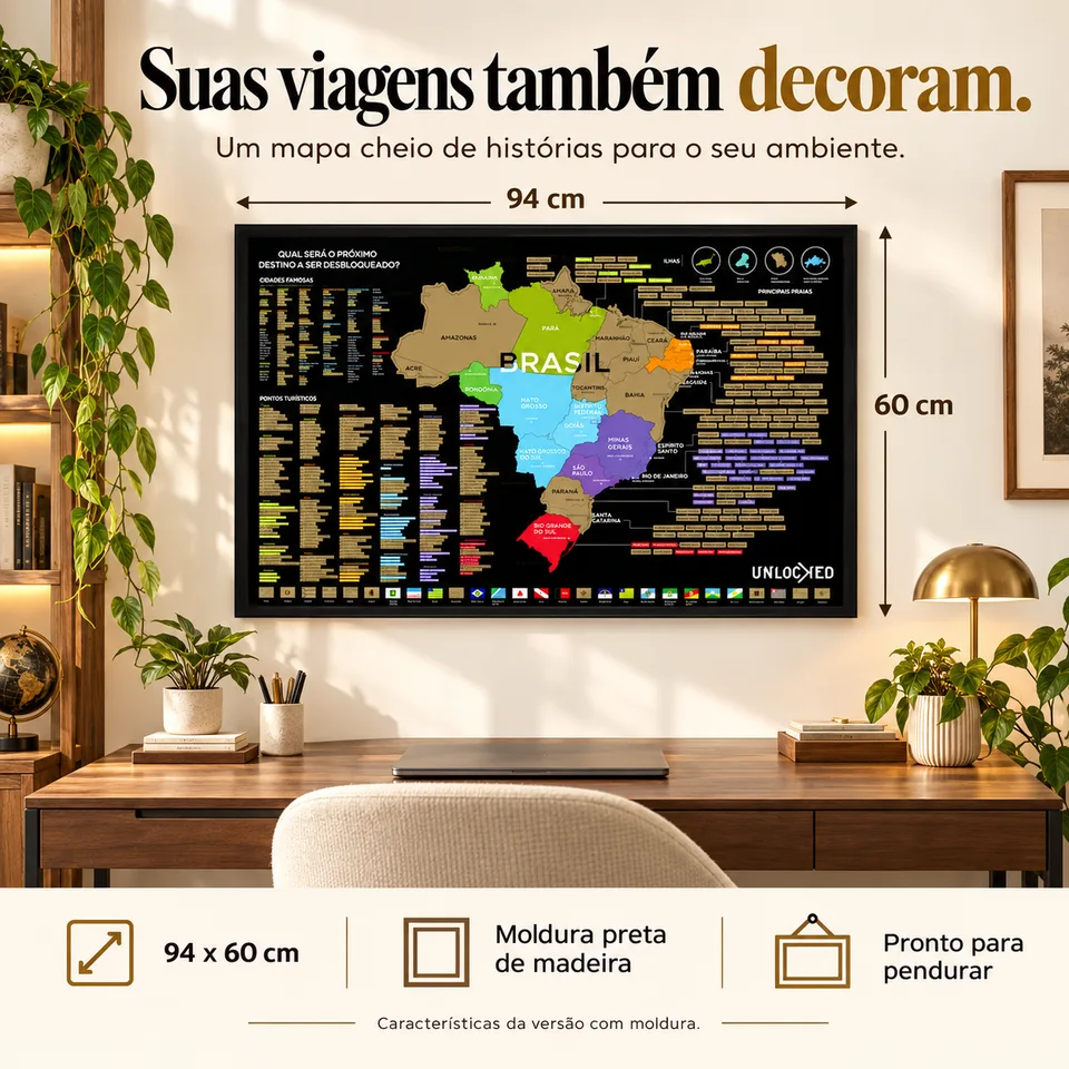 Mapa do Brasil de Raspar — Grande 94 × 60 cm — foto 11
