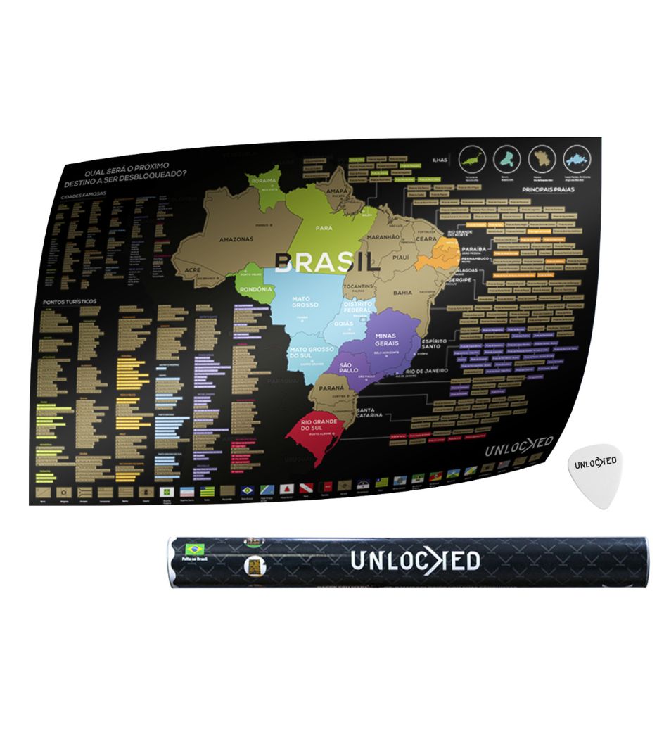 Mapa enrolado no tubo rígido de transporte