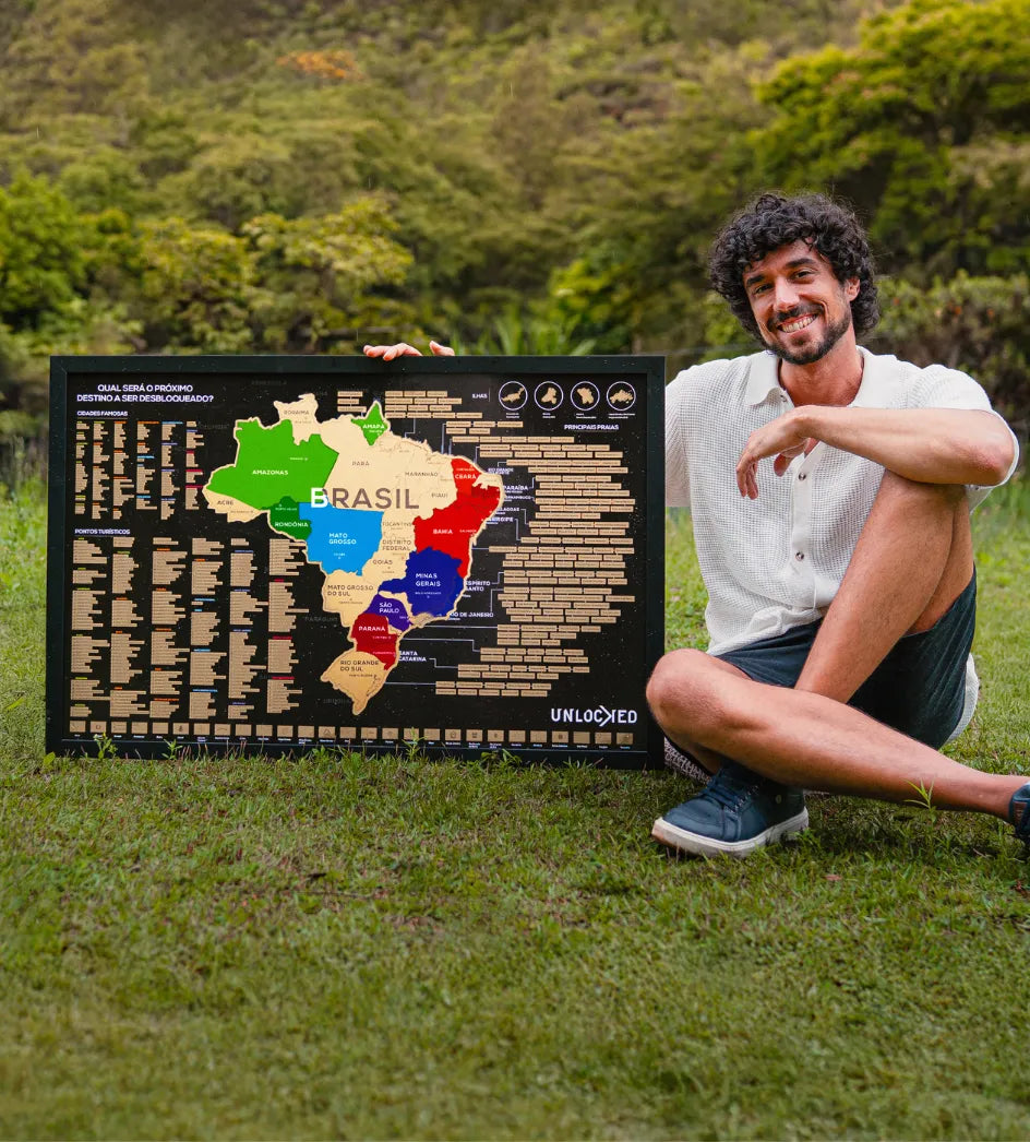 Mapa do Brasil de raspar em detalhe